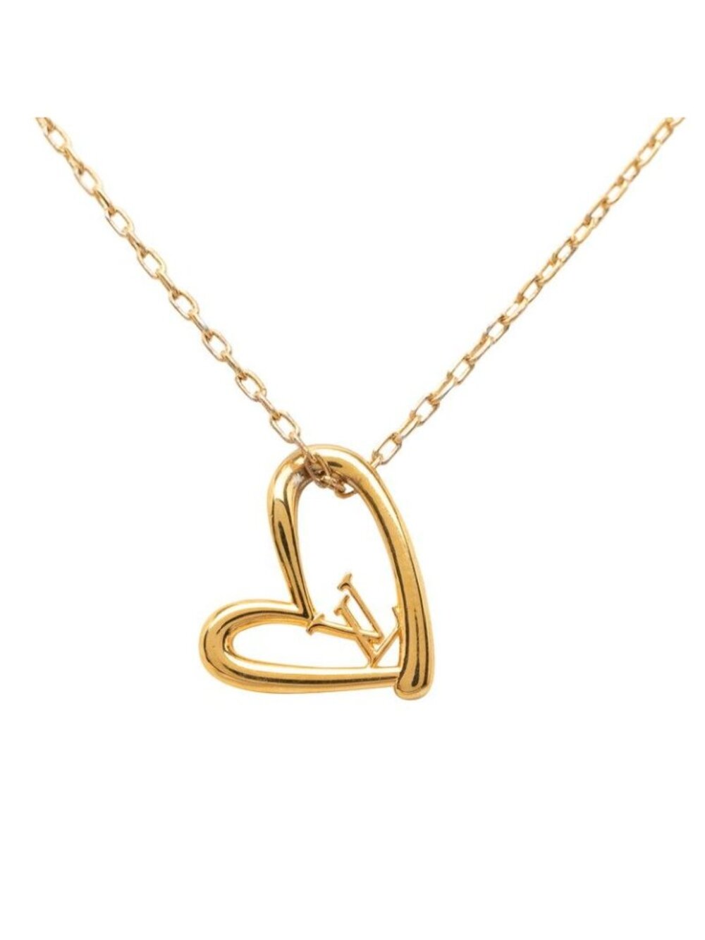 Louis Vuitton Collier Heart Foreign Love Necklace Gold Plated